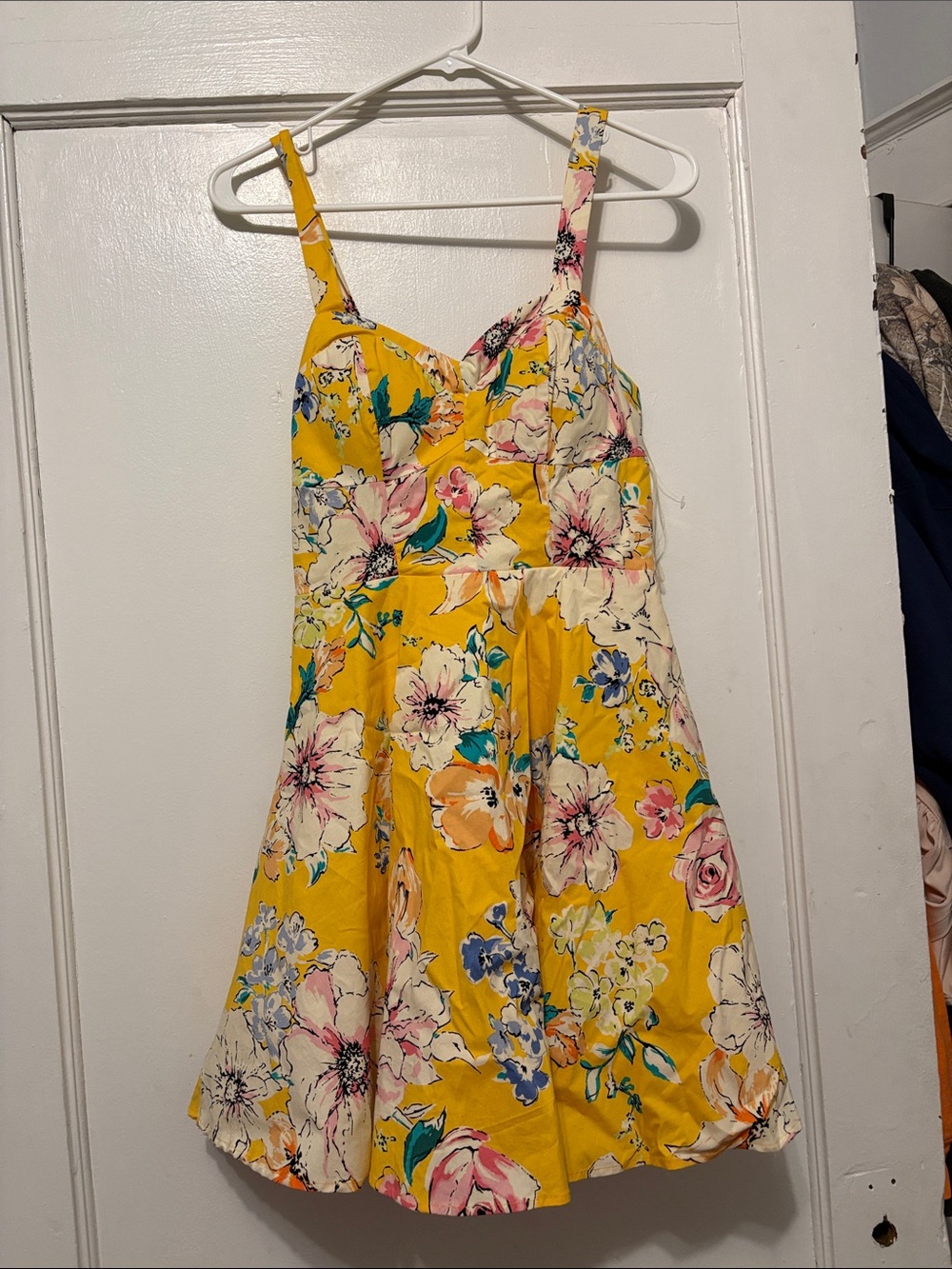 bailey blue Yellow Floral Sundress with Adjustable Straps